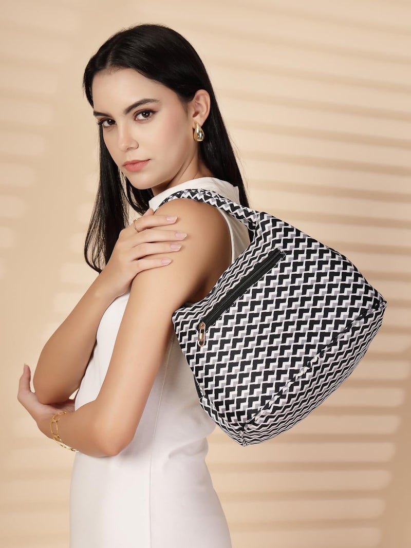 ENSAC Fabric Hand Lunchbag For Women | Trendy Shoulder Bag for Daily Use | Lightweight, Spacious & Stylish Lunch bag for Office, Shopping, & Travel Use - Image 4