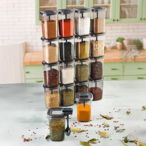 TAZLYN kitchen storage set kitchen accessories items containers for home storage box and organiser and with Serving Spoon organizer storage box kitchen accessories items (1100ml) Capacity (PACK OF 6) - Image 4