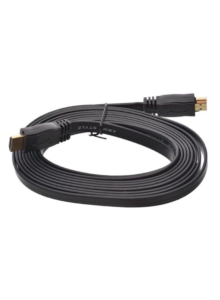 لافا كابل HDMI من لافا مسطح متوافق مع أجهزة بلاي ستيشن 4 /اكس بوكس / جميع شاشات التلفزيون / أي جهاز يحتوي على منفذ HDMI بطول 3.0m - Image 1