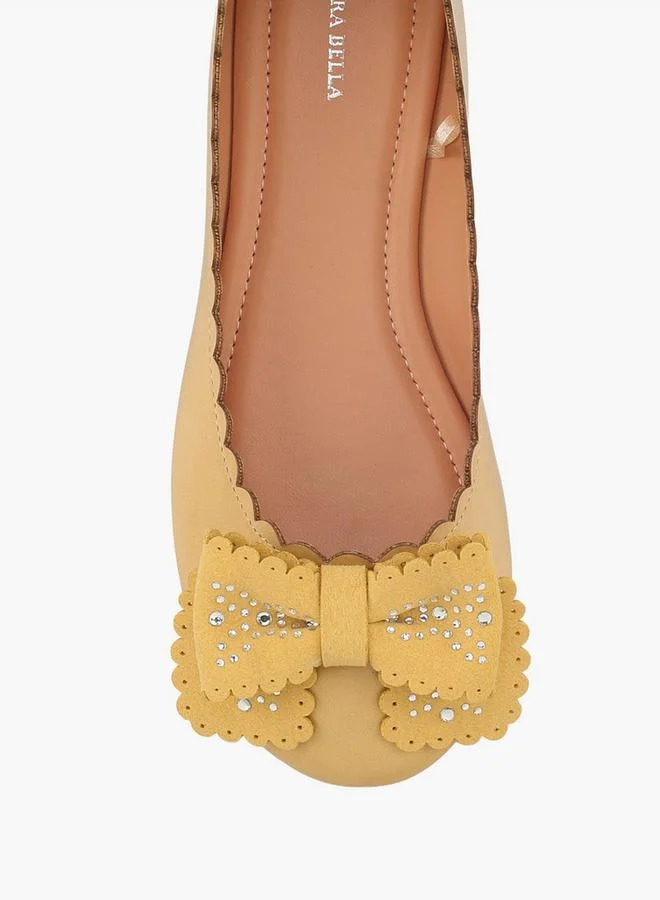 Flora Bella By Shoexpress YELLOW Girls Embellished Bow Ballerina Shoes for Women | Best Price UAE