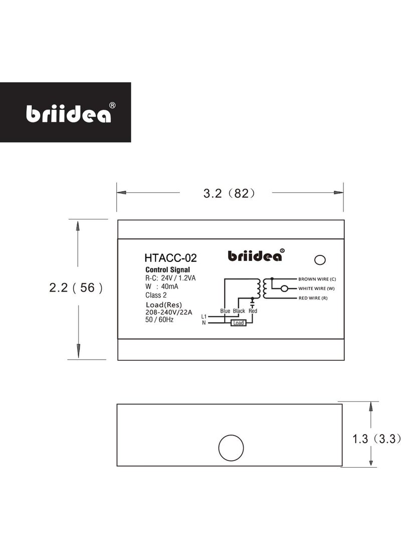 briidea Briidea 220V240V OnOff Switch Electric Heating Relay with Builtin 24V Transformer Replacement for Any Relay Compatible with 24V Thermostat  - Image 5