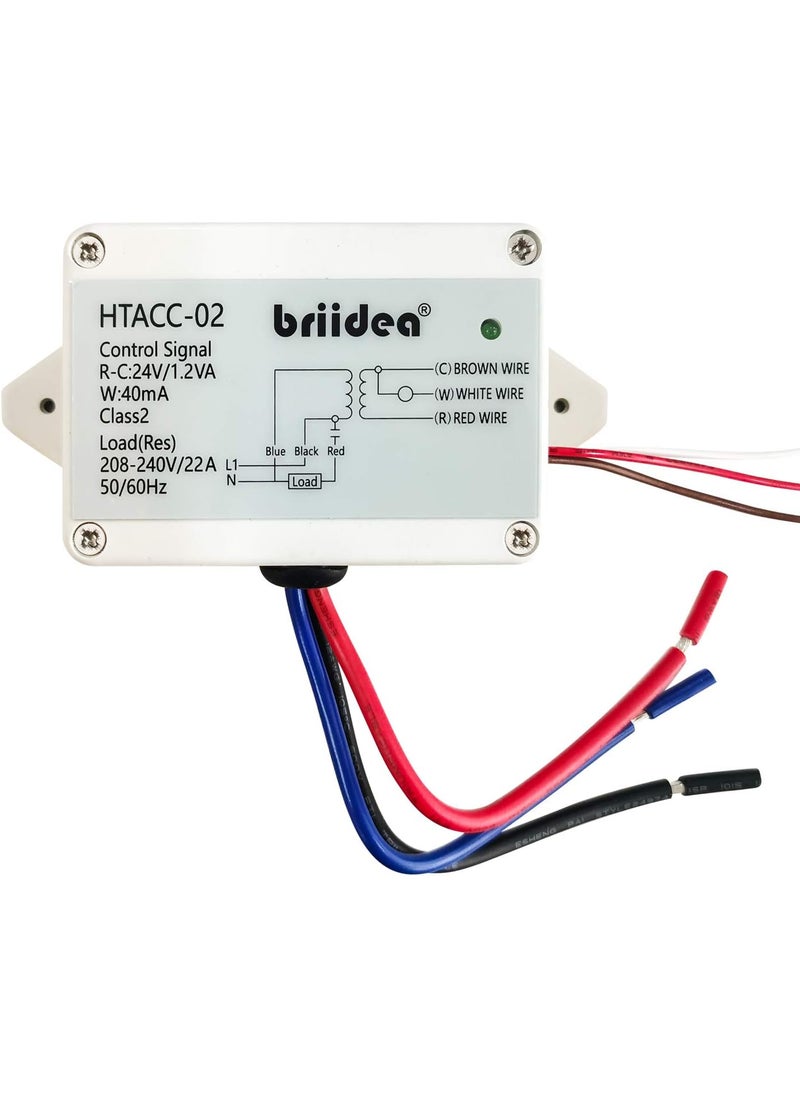 briidea Briidea 220V240V OnOff Switch Electric Heating Relay with Builtin 24V Transformer Replacement for Any Relay Compatible with 24V Thermostat  - Image 1