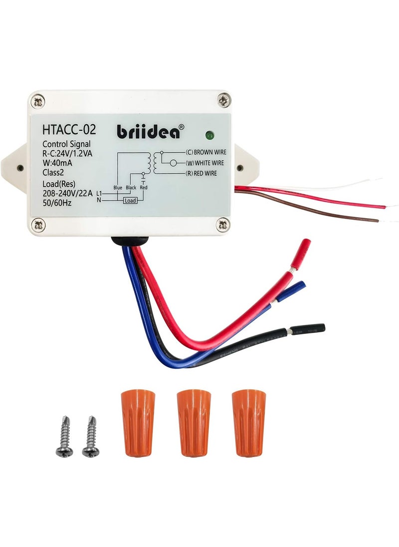 briidea Briidea 220V240V OnOff Switch Electric Heating Relay with Builtin 24V Transformer Replacement for Any Relay Compatible with 24V Thermostat  - Image 2