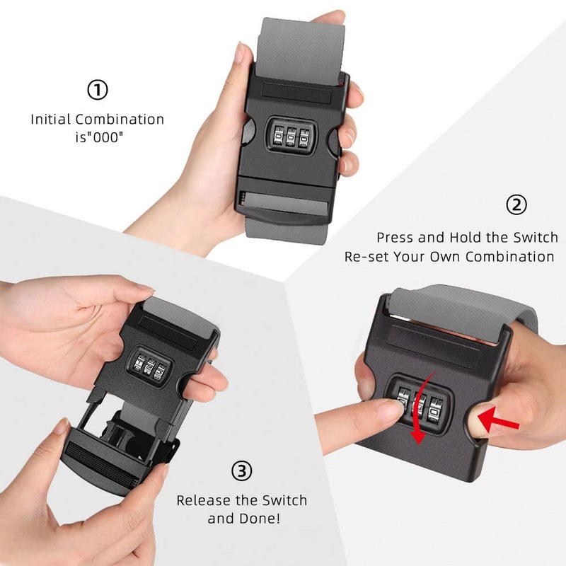 Fresheracc Fridge Freezer Refrigerator Cabinet Lock Latch, (2 Packs) Adjustable French Door Guard for Toddlers Children Kids Special Needs, No Drill No Screw No Adhesive (2 Packs Grey) - Image 5