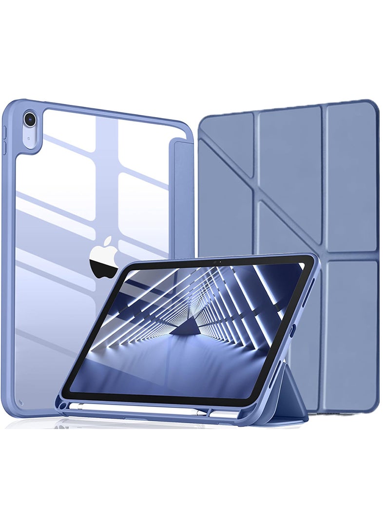 ثيودور جراب لجهاز iPad (A16) الجيل الحادي عشر (2025) مقاس 11 بوصة، جراب لجهاز iPad 11 بوصة / جراب لجهاز iPad الجيل العاشر (2022)، جراب لجهاز iPad 10 بوصة مع حامل قلم، قابل للطي بثمانية زوايا متعددة، خاصية التشغيل/الإيقاف التلقائي، غطاء خلفي شفاف مع حامل قلم، غطاء ذكي لجهاز iPad 11 بوصة (2025) / iPad 10.9 بوصة (2022) - بنفسجي - Image 1