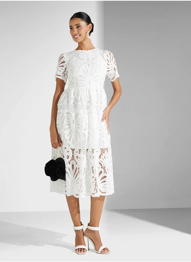 جينجر بوتيك Lace Tiered Dress