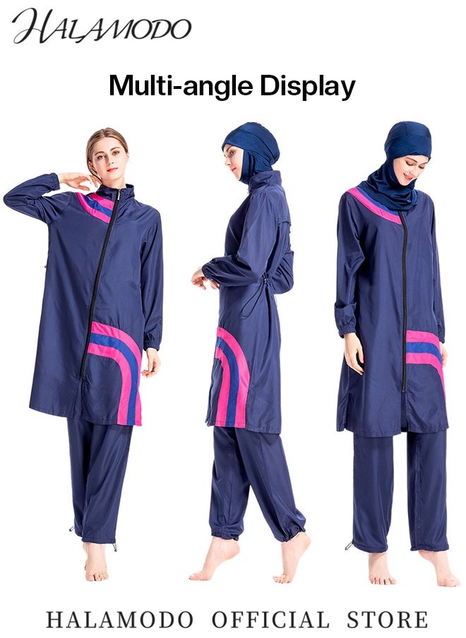 Women's 3pcs Swimsuit Full Coverage Swimwear Beachwear Swimming Suit of Islamic Long Sleeve Oversize Coat & Drawstring Swim Pants & Swimming Cap for Modest Islamic Hijab Ladies - pzsku/ZA95FEEA92E134A56144FZ/45/_/1733747010/08eac7d4-dbd0-4a37-bb60-d0fbc94a74cc