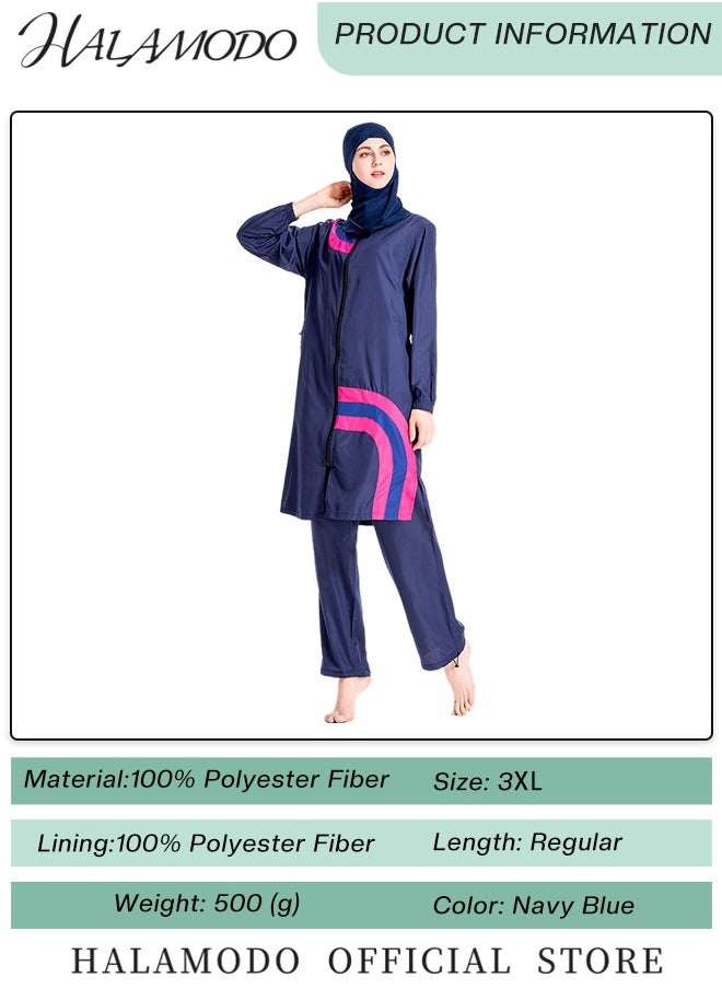 Women's 3pcs Swimsuit Full Coverage Swimwear Beachwear Swimming Suit of Islamic Long Sleeve Oversize Coat & Drawstring Swim Pants & Swimming Cap for Modest Islamic Hijab Ladies - pzsku/ZA95FEEA92E134A56144FZ/45/_/1733747011/454e2d82-fa5e-4f33-accb-a6248c089a76