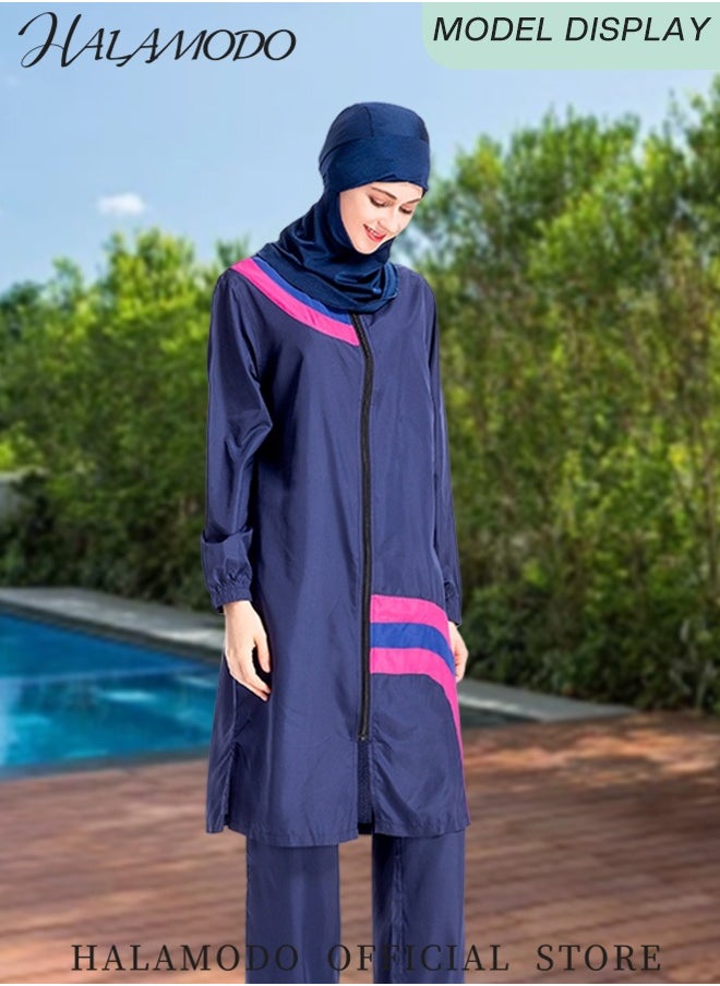 Women's 3pcs Swimsuit Full Coverage Swimwear Beachwear Swimming Suit of Islamic Long Sleeve Oversize Coat & Drawstring Swim Pants & Swimming Cap for Modest Islamic Hijab Ladies - pzsku/ZA95FEEA92E134A56144FZ/45/_/1733747083/da337c8c-8e56-4f72-a6ab-c204d6aa0672