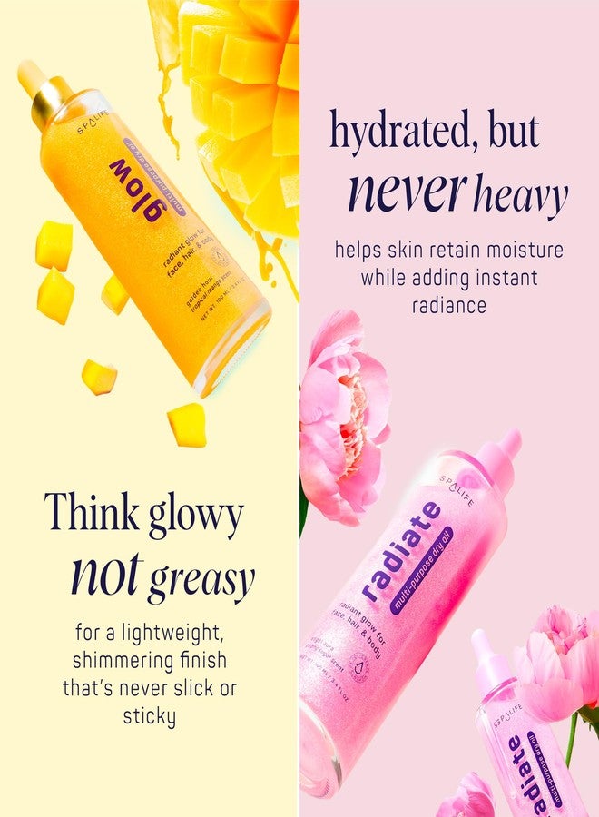 SpaLife Beauty Radiate & Glow Shimmer Oil Bundle – Dry Oil Duo with Subtle & Noticeable Shimmer – Mango & Peony Scents – Hydrating, Lightweight Moisture - Image 4