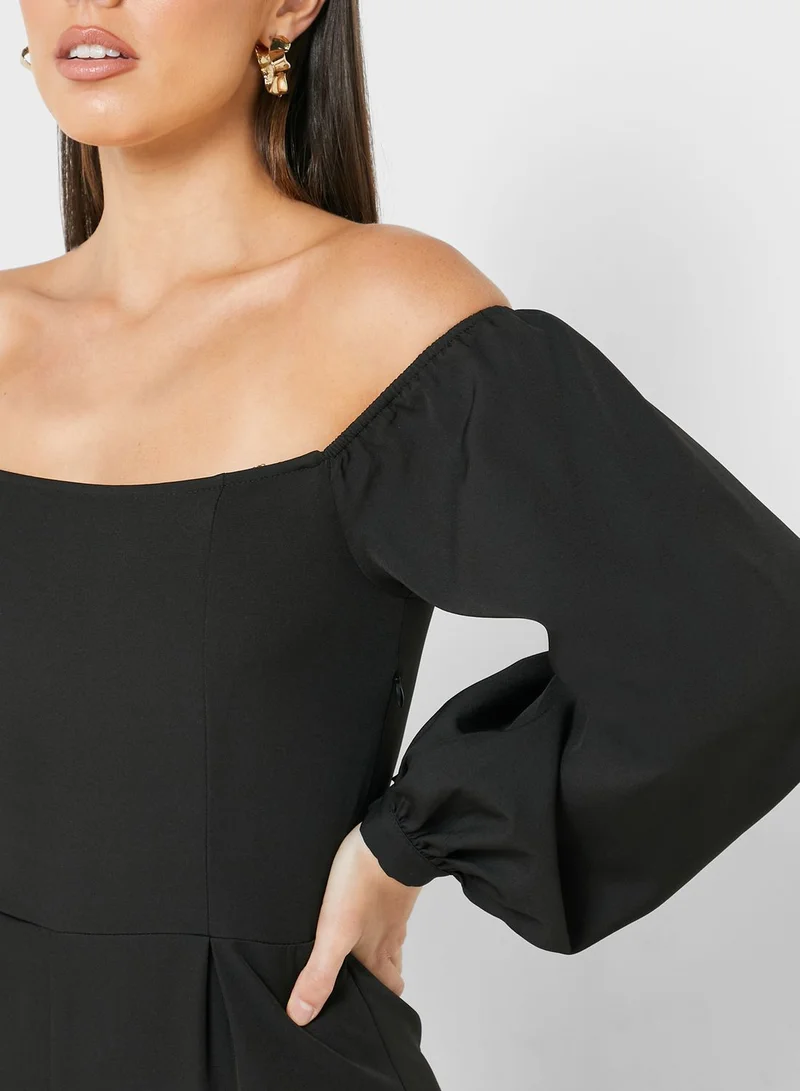 Missguided Tall Bardot Lace Up Back Jumpsuit for Women Best