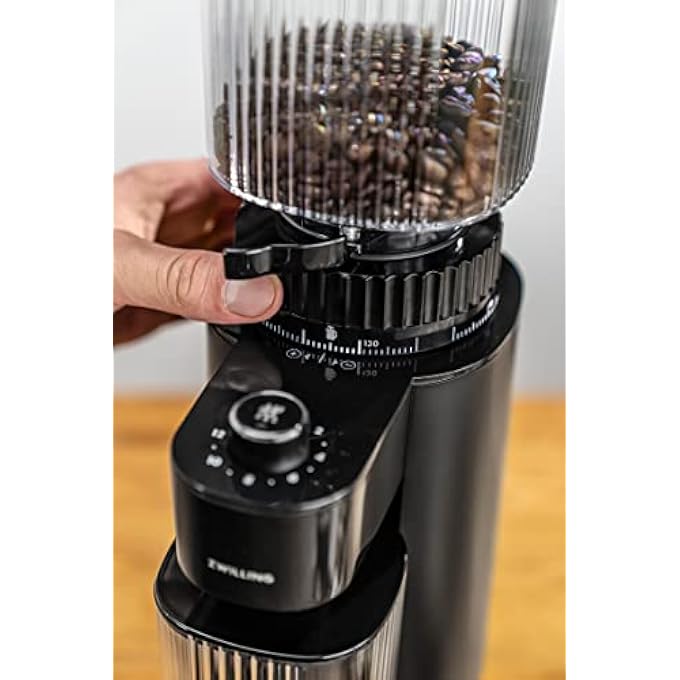 Zwilling Enfinigy Coffee Grinder Black 140 Grinding Options Via Dial Wheel Uniform Grinding Stainless Steel Conical Grinding Burr Grind Volume Setting 2 To 12 Cups Integrated Brush For Cleaning - Image 3