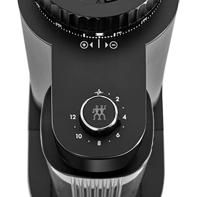 Zwilling Enfinigy Coffee Grinder Black 140 Grinding Options Via Dial Wheel Uniform Grinding Stainless Steel Conical Grinding Burr Grind Volume Setting 2 To 12 Cups Integrated Brush For Cleaning - Image 4