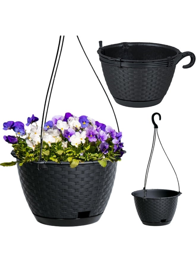 بروسبير بلاست وعاء زهور معلق بلاستيك دائري، أنثراسيت، 4.85 لتر DRLW240-S433 - Image 3