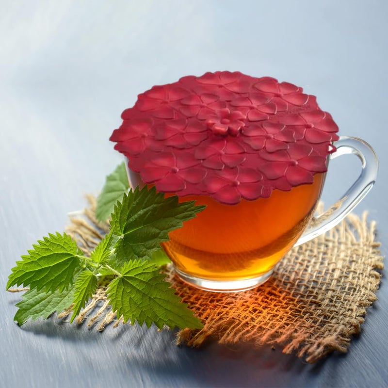 Charles Viancin - Set of 2 Geranium 4 Inch Silicone Drink Covers - Airtight Seal - Image 2
