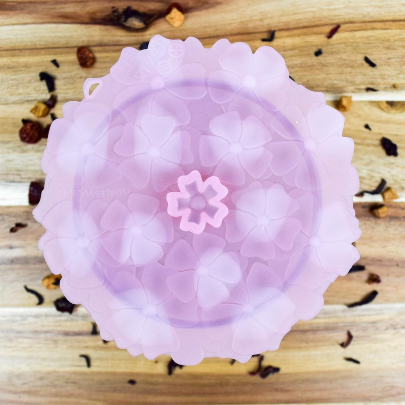 Charles Viancin - Set of 2 Geranium 4 Inch Silicone Drink Covers - Airtight Seal - Image 4