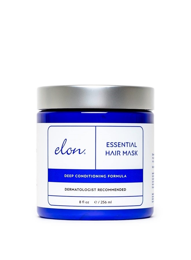 Elon قناع الشعر العميق من إيلون - أقنعة علاج الشعر بزبدة الشيا، البيوتين، زيت الأركان وزيت جوز الهند - قناع مرطب للشعر الجاف التالف لاستعادة اللمعان والنعومة (8 أونصات) - Image 1