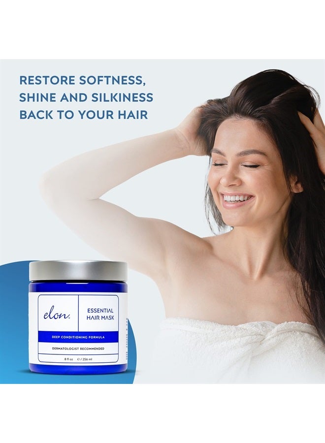 Elon قناع الشعر العميق من إيلون - أقنعة علاج الشعر بزبدة الشيا، البيوتين، زيت الأركان وزيت جوز الهند - قناع مرطب للشعر الجاف التالف لاستعادة اللمعان والنعومة (8 أونصات) - Image 4