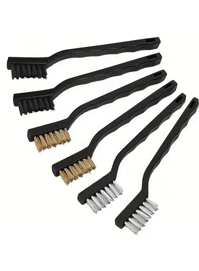 6pcs Professional Steel Wire Brush Set For Cleaning Slag And Rust Removal - Image 1