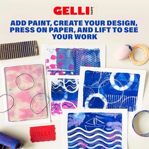 Gelli Arts Gel Printing Plate - Art, Crafts, Printmaking with Stencils & Stamps, Clear, Reusable Monoprinting Plate, Easy to Clean, Non-Toxic, and Beginner Friendly, 12" x 14" - Image 5