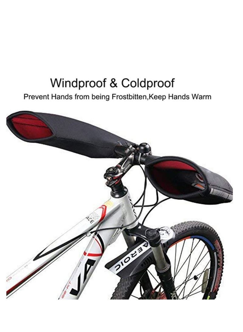 KASTWAVE - Mountain Bike Handlebar Mittens Gloves, Winter Unisex Bicycle Hands Warmer Covers Handlebar Mittens Bicycle Pogies Mitts Winter Thermal Cover Cycling Hand Warm Windproof Mittens for Mountain Bike - Image 1