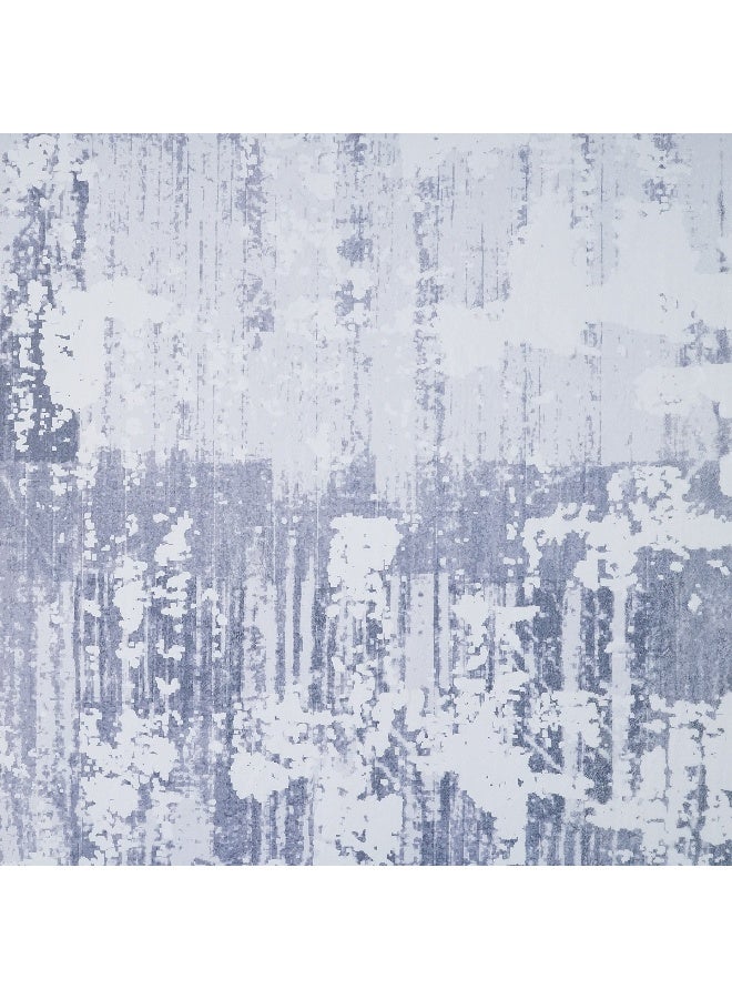 Home Box Ontario Kolam Printed Flannel Rug - Blue and White - Image 2