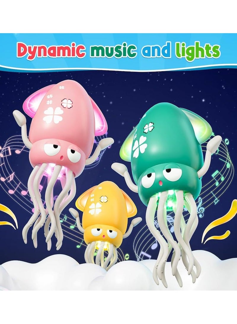 Dancing Octopus Baby Toy, Electric Crawling Octopus Tummy Time Toy, Rechargeable Magic Dancing Music Squid for 3 4 5 6 Year Old Kids Boy Girl Birthday Gifts, Funny Squid for Office Desk Decor, Pink - Image 4