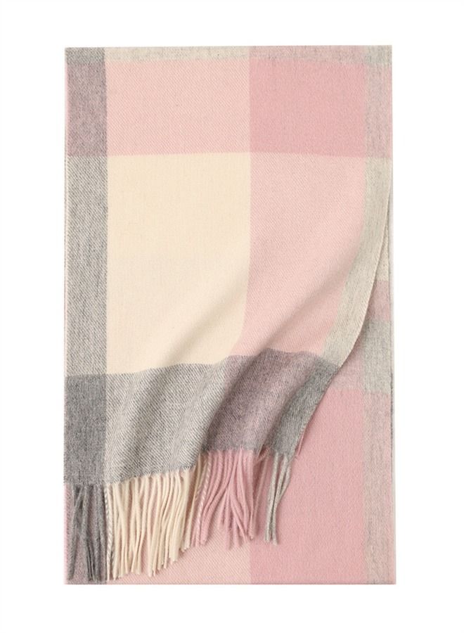 Loquat Warm Long Cashmere Check Scarf Multicolour 