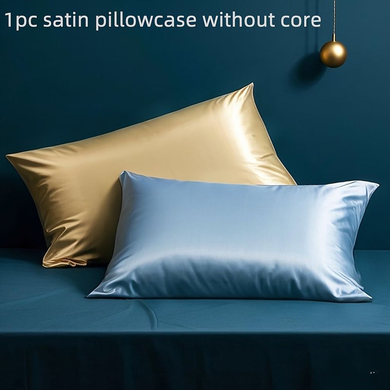 1pc Premium Soft Satin Pillowcase Sea Blue 15.75 Inch - Image 5