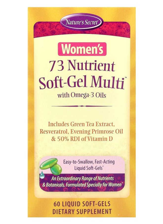 Nature's Secret Women's 73 Nutrient SoftGel Multi™ With Omega3 Oils 60 Liquid SoftGels 