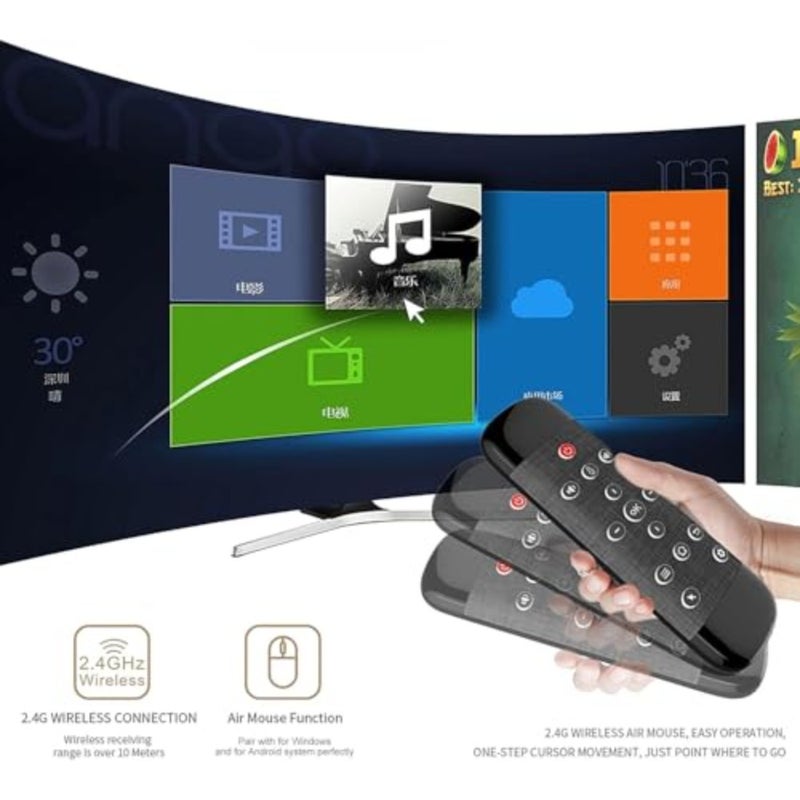 ماوس هوائي للتلفزيون عن بعد، W2 Pro Air Mouse Universal TV Remote، 2.4G 3 في 1 لوحة مفاتيح لاسلكية صغيرة مع لوحة لمس للتلفزيون الذكي - Image 4
