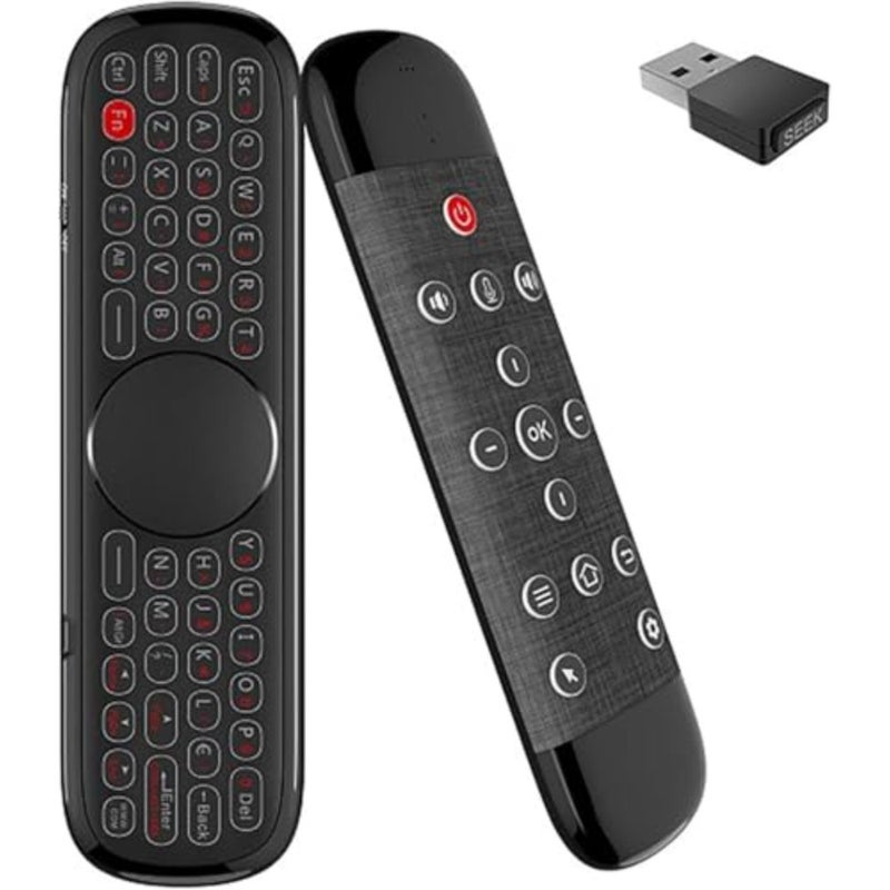 ماوس هوائي للتلفزيون عن بعد، W2 Pro Air Mouse Universal TV Remote، 2.4G 3 في 1 لوحة مفاتيح لاسلكية صغيرة مع لوحة لمس للتلفزيون الذكي - Image 1