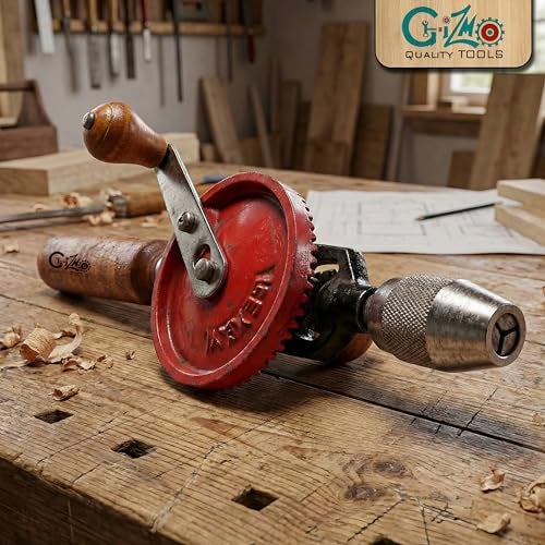 GIZMO Manual Hand Drill, Powerful and Speedy Drill, ¼ inch Capacity, Finely Cast Steel - Image 2