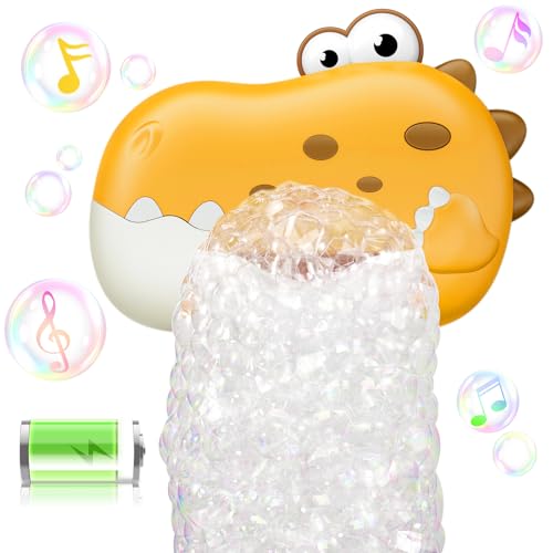 WAVISA Baby Bath Toys for Kids Ages 13 48 Rechargeable Dinosaur Bath Bubble Machine with Music for Toddlers Baby Bathtub Toys Easter Basket Stuffers Bath Bubble Maker for Toddlers Kids Boys Girls - Image 1