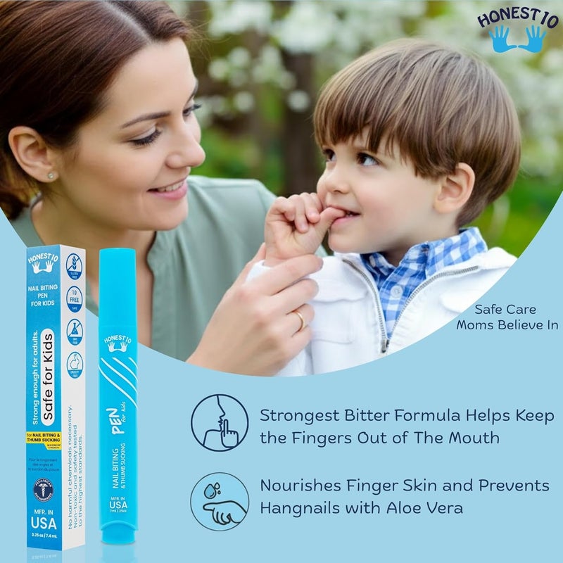 Nipit Honest10 Nail Biting Prevention Click Pen for Kids - Break The Thumb Sucking Habit - Safe Bitter Nail Formula, Lab Tested & Pediatric MD Approved - Easy Application, Mfr in USA (0.25 oz) - Image 4