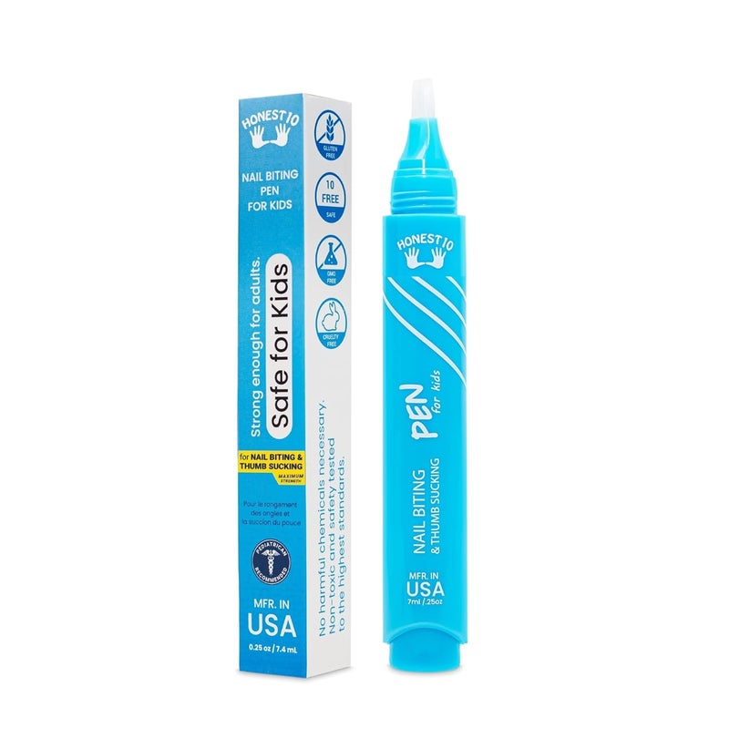 Nipit Honest10 Nail Biting Prevention Click Pen for Kids - Break The Thumb Sucking Habit - Safe Bitter Nail Formula, Lab Tested & Pediatric MD Approved - Easy Application, Mfr in USA (0.25 oz) - Image 1