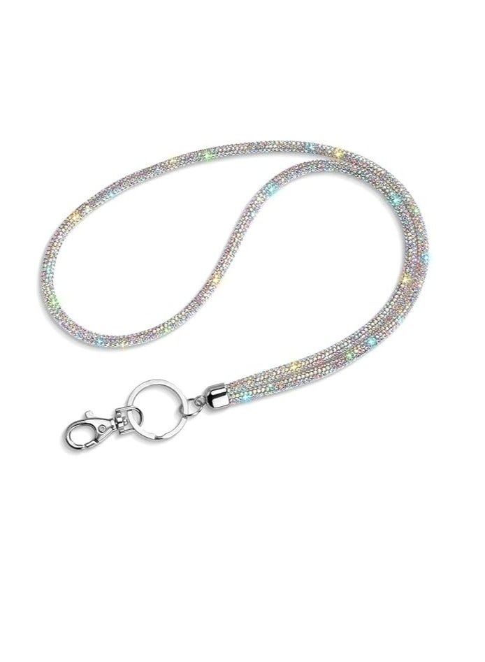 ID Card Holder Lanyard, Artscope 34.8'' All Around Bling Crystal Neck Strap Lanyard Women's Chain ID Badge Holder Necklace - Image 1