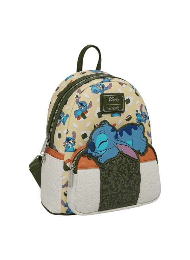 Loungefly x Funko POP! Disney Lilo & Stitch Stitch On Spam Musubi Mini Backpack (23 x 12.7 x 27.5 cm, Cream/Blue/Green) - Image 2