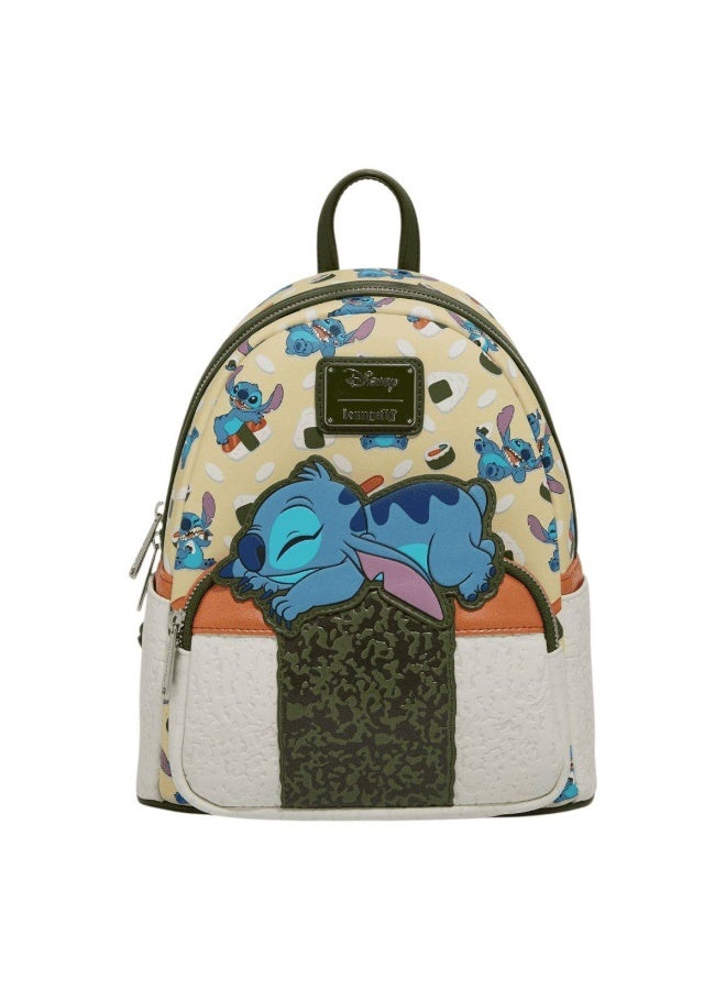 Loungefly x Funko POP! Disney Lilo & Stitch Stitch On Spam Musubi Mini Backpack (23 x 12.7 x 27.5 cm, Cream/Blue/Green) - Image 1