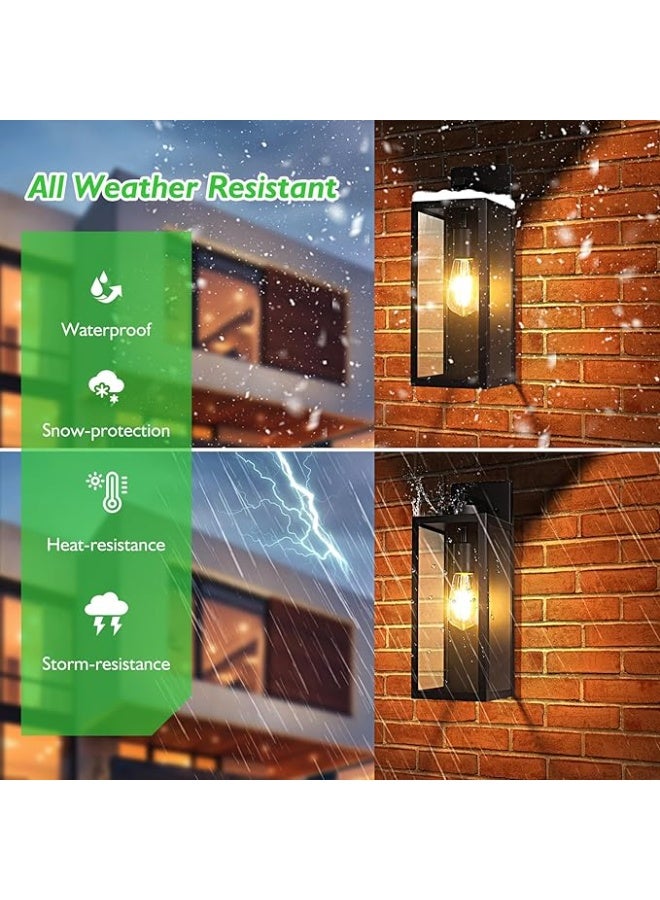 واي دي مصباح جداري خارجي عصري من YD، مصباح جداري مقاوم للماء للحديقة والشرفة والفناء والممر، وحدة إضاءة خارجية مزخرفة بغطاء زجاجي - Image 2