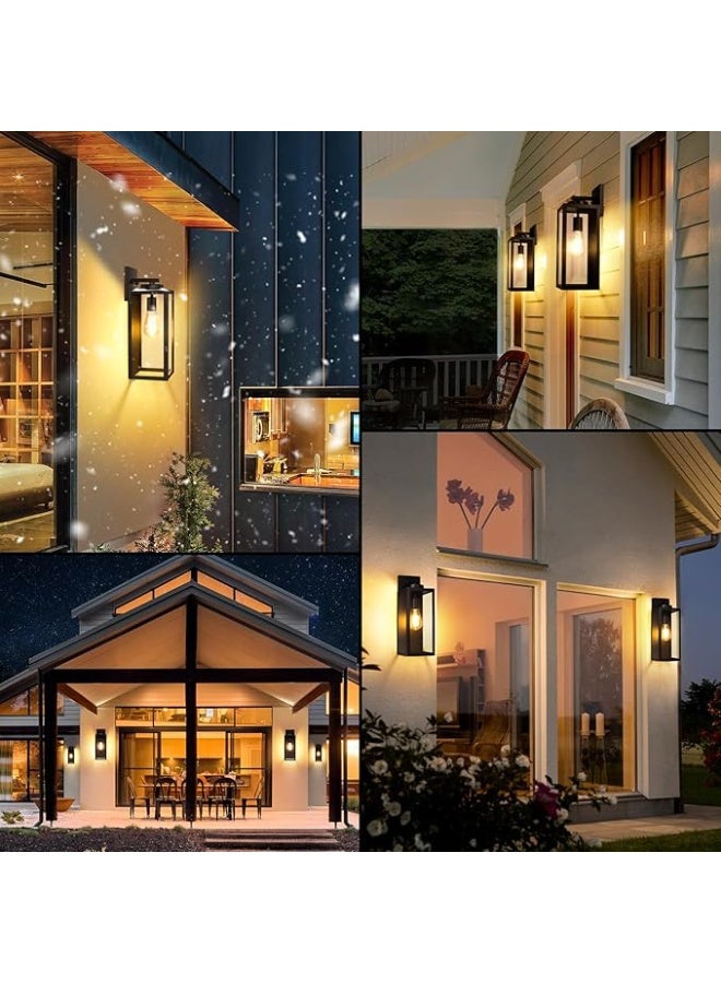 واي دي مصباح جداري خارجي عصري من YD، مصباح جداري مقاوم للماء للحديقة والشرفة والفناء والممر، وحدة إضاءة خارجية مزخرفة بغطاء زجاجي - Image 3