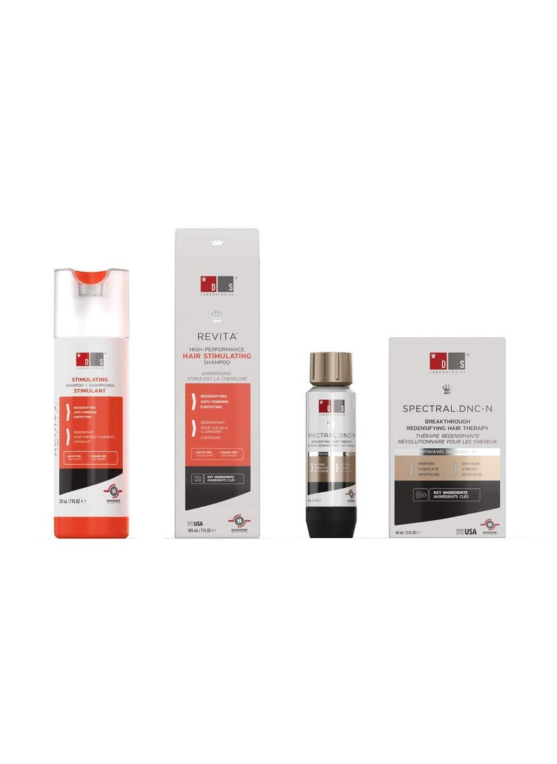 DS LABORATORIES Revita Shampoo and SpectralDNCN Serum for Hair Thinning by DS Laboratories  Hair Thinning Bundle for Men and Women Experience Fuller Thicker Hair Packaging May Vary 7 fl oz 