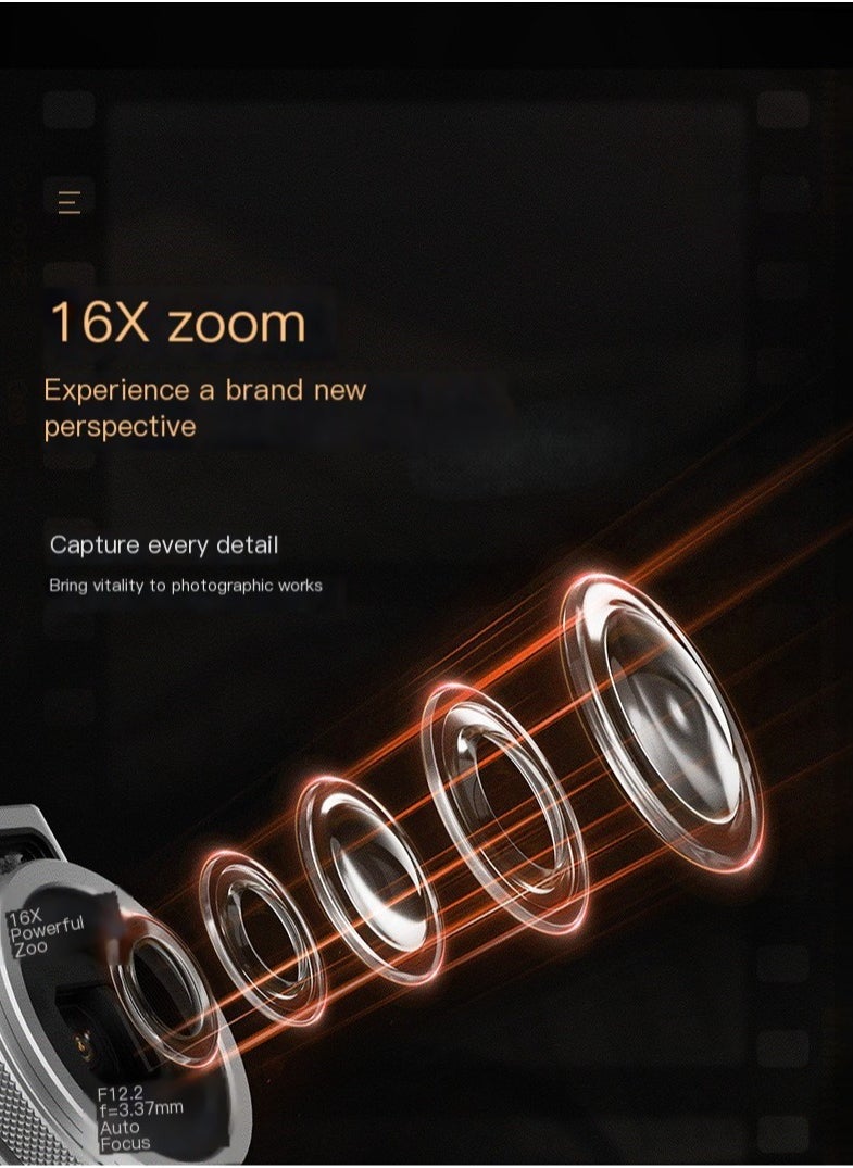 Generic - 48MP 5K High-definition Front and Rear Dual Camera Fast Framing Camera with 16X Zoom - Image 1