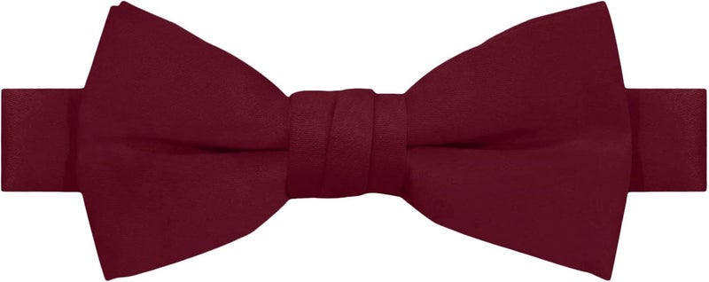 Jacob Alexander Boy's Kids Pretied Banded Adjustable Solid Color Bowtie - Image 1
