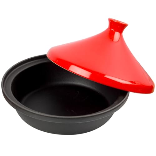 Urban Platter طبق حضري طاجين بوت [متوافق مع الحث والنار، قاع من الحديد الزهر], 2 لتر, أحمر - Image 4