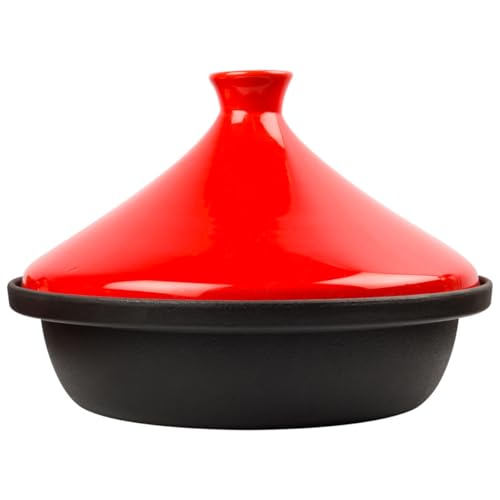Urban Platter طبق حضري طاجين بوت [متوافق مع الحث والنار، قاع من الحديد الزهر], 2 لتر, أحمر - Image 1