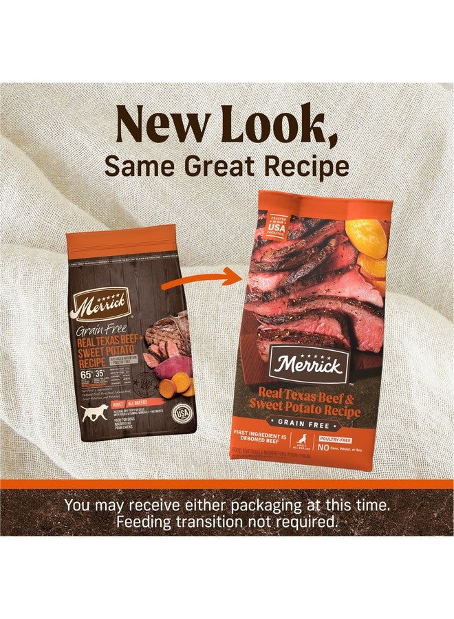 ميريك طعام جاف ممتاز للكلاب البالغة خالي من الحبوب، قطع صغيرة صحية وطبيعية، لحم بقري تكساسي حقيقي وبطاطا حلوة - كيس 10.0 رطل - Image 2
