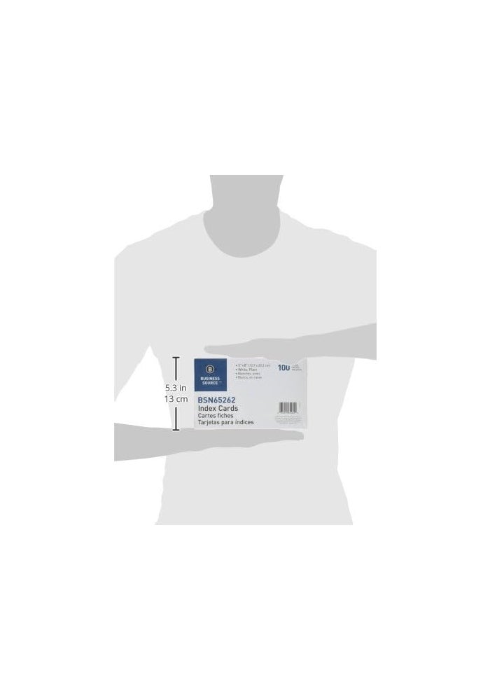 Business Source Plain Index Cards, White, 5 x 8 Inches - 100 Count - Image 4