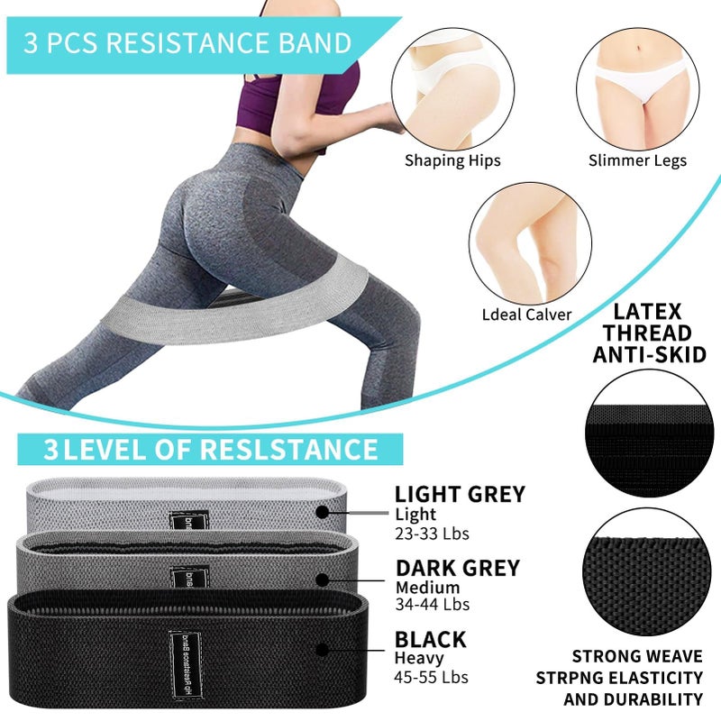 SINYWAY 10 PCS Barbell Pad Set for Squat, Hip Thrusts Pad for Squats,Bench Press with Barbell Pad, 2 Gym Ankle Straps,3 Hip Resistance Bands,Lifting Strap,Workout Poster Gym Equipment Accessoriesï¼ˆBlackï¼‰ - Image 4
