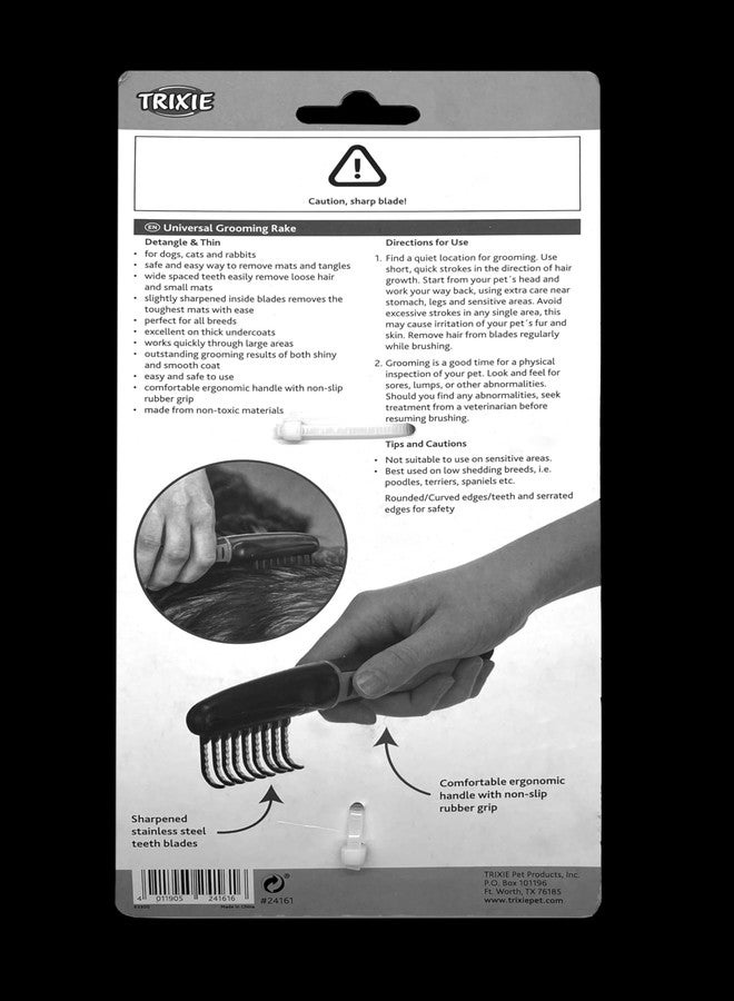 TRIXIE Pet Universal Grooming Rake for Cats and Dogs, Removes Mats and Tangles 7" (18cm) - Image 3